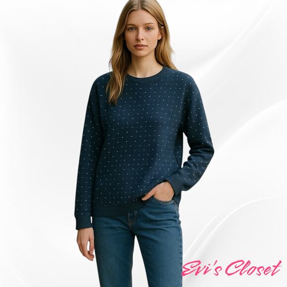 Lee Woman's French Terry Sweater Box Blue Sz S NWT - Picture 1 of 8